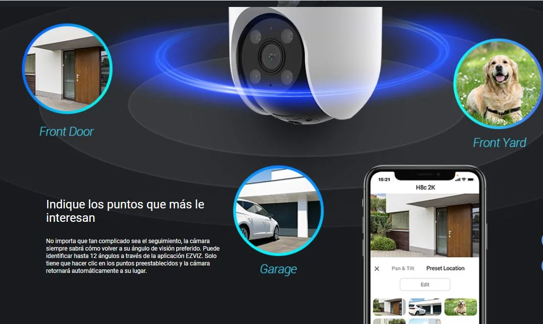 Cámara Smart p/exterior 360° Wi-Fi EZVIZ H8c Pro 2K - Image 2