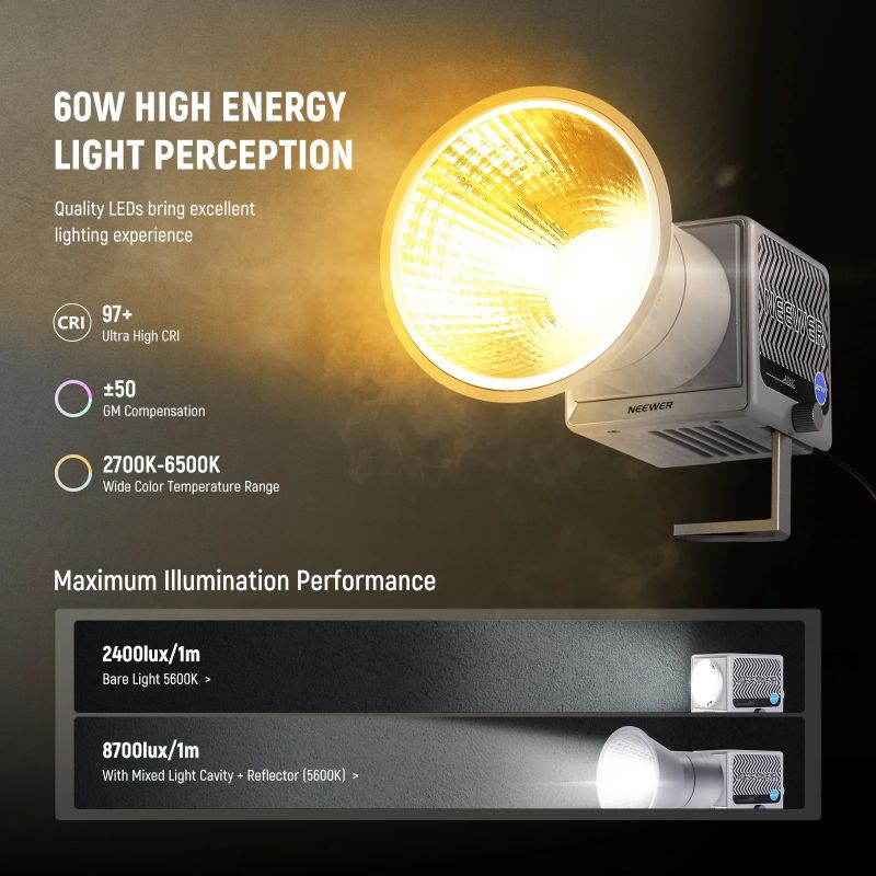 LUZ PARA ESTUDIO PORTATIL NEEWER HS60C RGB 60W - Image 4